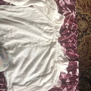 A with off the shoulder top